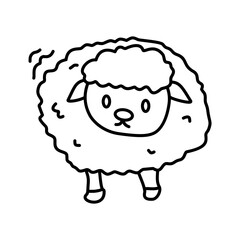 Flat sheep design illustration, symbolizing Eid, Islam, and Qurban. Great for Islamic festival, sacrificial animal, and cultural designs.