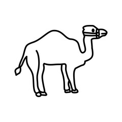 Fototapeta premium Stylized camel design illustration, symbolizing Islam, Eid, and Qurban. Perfect for Islamic, cultural, and pilgrimage-themed graphics.