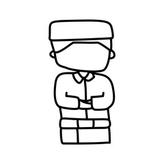 Obraz premium Flat design illustration of a praying child, symbolizing Islam, Eid, and spirituality. Perfect for Islamic-themed educational and cultural graphics.