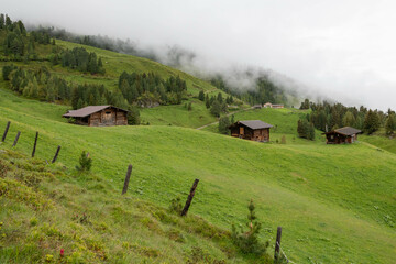 Rustic Alpine Cabins on Green Hills in the Zillertal Valley, Austria
