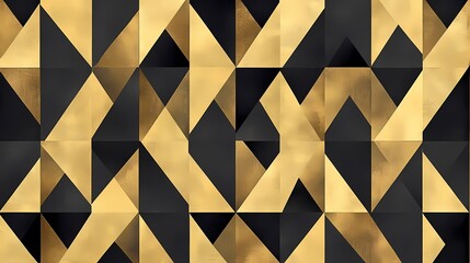 A Seamless Geometric Pattern in Gold and Black
