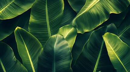 Obraz premium A Seamless Tropical Leaf Pattern in Vibrant Colors