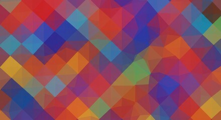 Obraz premium Chromatic Cascade: An abstract mosaic of vibrant colors in a diamond pattern creates a visually engaging and dynamic composition. The interplay of hues forms a lively, energetic, and joyful aesthetic