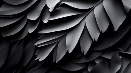 Fern leaves, intricate fractallike patterns, 3D illustration