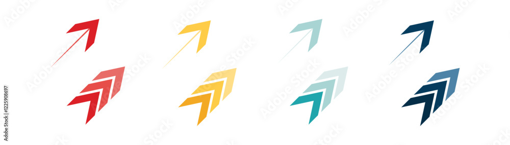 Wall mural arrow icon set. colored arrow symbols. arrow of different types. arrow isolated vector graphic eleme
