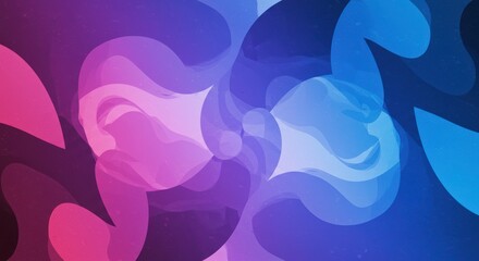 Fluidity and Harmony: A mesmerizing visual symphony of vibrant color and abstract forms, in a seamless blend of cool blues and warm pinks, symbolizing flow and interconnection.