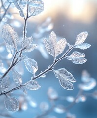 Intricate frost patterns on a glass window forming a beautifully detailed and natural winter-inspired abstract design 6
