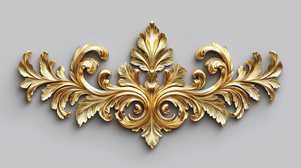 Prächtiges goldenes Ornament mit filigranen Verzierungen für Eleganz

