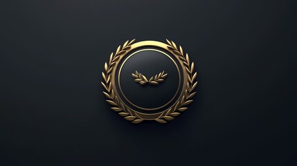 Naklejka premium An Elegant Gold Badge Logo Design Isolated on White