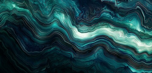 Obraz premium A dark blue and green layered background with a vintage marbled texture, highlighting a soft, glowing light at the center.