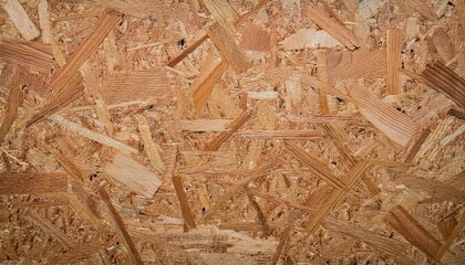 Industrialstyle OSB Panel Showcasing Plywood Texture on Cork Background Top View of a Brown x Inch Industrial Wall Sheet for Construction or Decorative Purposes