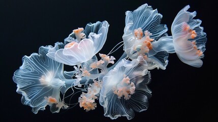 Obraz premium Ethereal Dance of Jellyfish: A Symphony of Translucent Beauty