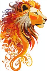 Illustration of a majestic lion symbolizing the zodiac sign Leo. Perfect for astrology themes, horoscopes, and zodiac-inspired designs, capturing Leo's strength and charisma.
