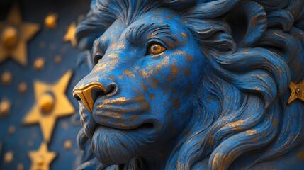 Illustration of a majestic lion symbolizing the zodiac sign Leo. Perfect for astrology themes, horoscopes, and zodiac-inspired designs, capturing Leo's strength and charisma.