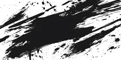 Abstract Black Ink Brush Strokes Background Texture