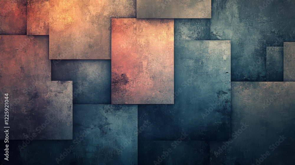 Poster abstract textured rectangular geometric design