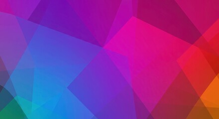 Obraz premium Abstract Geometric Rainbow: A captivating geometric abstraction of overlapping transparent shapes in a vibrant rainbow spectrum.