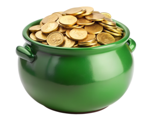 pot with gold coins