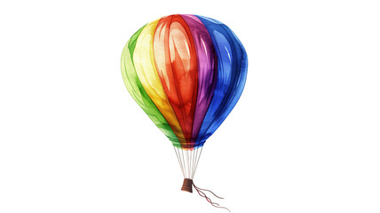 Colorful Hot Air Balloon Floating in a Clear Sky During a Sunny Day, Capturing the Beauty of Flight and Adventure
