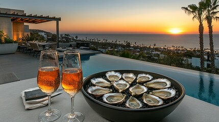 Sunset Luxury Dinner: Oysters, Champagne, Ocean View