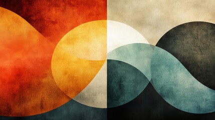 Abstract Art Featuring Intertwined Colorful Curves