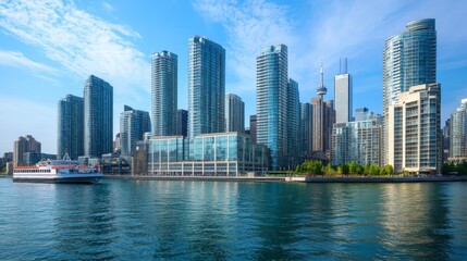 Fototapeta premium Business skyscrapers in the Financial District, Toronto Downtown.