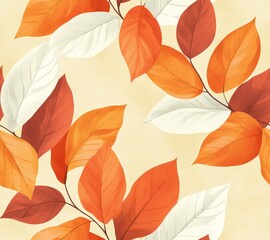 Abstract Leaf Pattern in Warm Earthy Tones for Cozy Home Decor