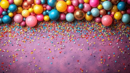A Delightful Celebration: Colorful Balls and Sprinkles