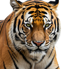 Naklejka premium portrait of a tiger isolated on white background