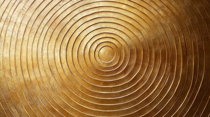 Naklejka premium Golden Concentric Circles Abstract Art Design