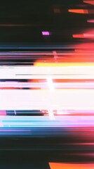 A retro style futuristic abstract phone wallpaper with motion glitch effect. Colorful digital distorted abstract background.