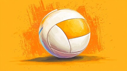 High-Quality Volleyball Ball Flat Vector Illustration for Sports Equipment Ads