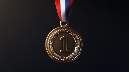 三色リボンの伝統的な金メダル