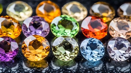 Vibrant Gemstones Collection,  Sparkling Colorful Precious Stones