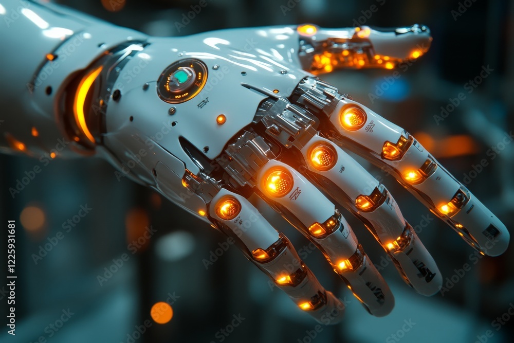 Aufkleber exploring cutting-edge robotic prosthetics for limb enhancements in biomedical research and developm