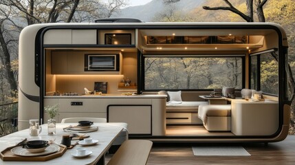 Luxury Mobile Home in a Forest Setting