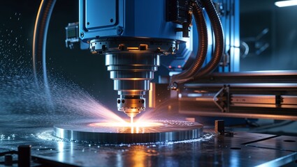 Precision cutting process using advanced laser technology in a workshop