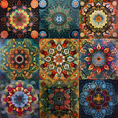 Harmonious Intertwined Mandalas: A Vivid Journey through Intricate Patterns of Unity and Peace
