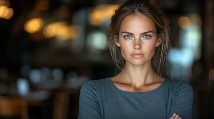 Portrait of a Young Woman with Serene Expression
