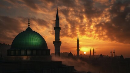 Fototapeta premium Al-Mawlid Al-Nabawi Al-sharif. Translated: 