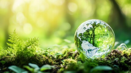 Carbon Neutral and ESG Concepts. Carbon Emission, Clean Energy. Globe Balancing between a Wind Turbine and CO2. Sustainable Resources, Environmental Care. Making a Wind Energy