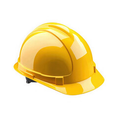 Yellow safety hard hat isolated on transparent background