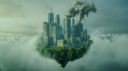 Carbon Neutral and ESG Concepts. Carbon Emission, Clean Energy. Globe Balancing between a Wind Turbine and CO2. Sustainable Resources, Environmental Care. Making a Wind Energy