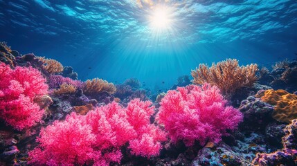 Obraz premium Vibrant Underwater Coral Reef Paradise