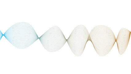 Vector curvy abstract line art wavy flowing dynamic green pink white background in concept music or sound, wave, wind, information flow