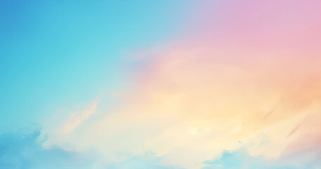 Fototapeta premium Pastel-colored sky with soft clouds, ideal for background or wallpaper.