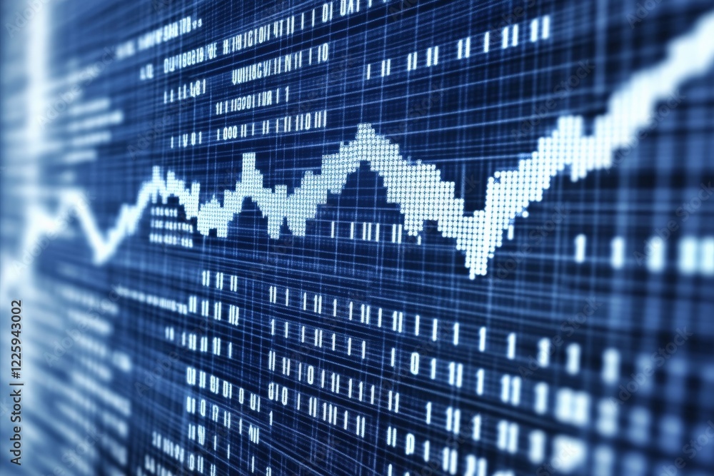 Poster dynamic stock market graph showcasing trends and fluctuations in economic data over time