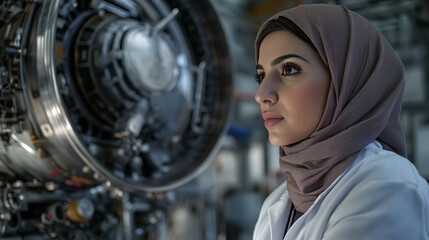 Female Aerospace Engineer in a Rocket Lab