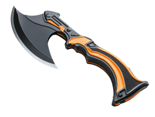 Isolated Modern Axe with Ergonomic Handle