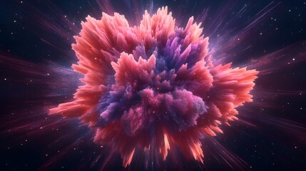 Vibrant Pink Purple Cosmic Explosion Nebula AI Art